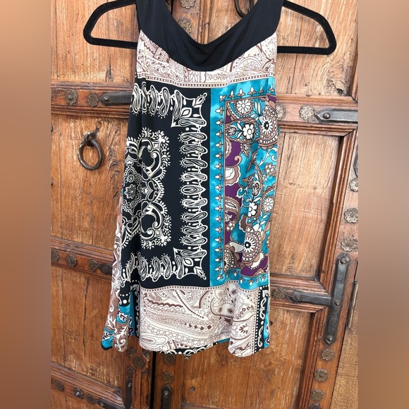 Agenda Multicolor Patchwork Sleeveless Blouse - Picture 5 of 5